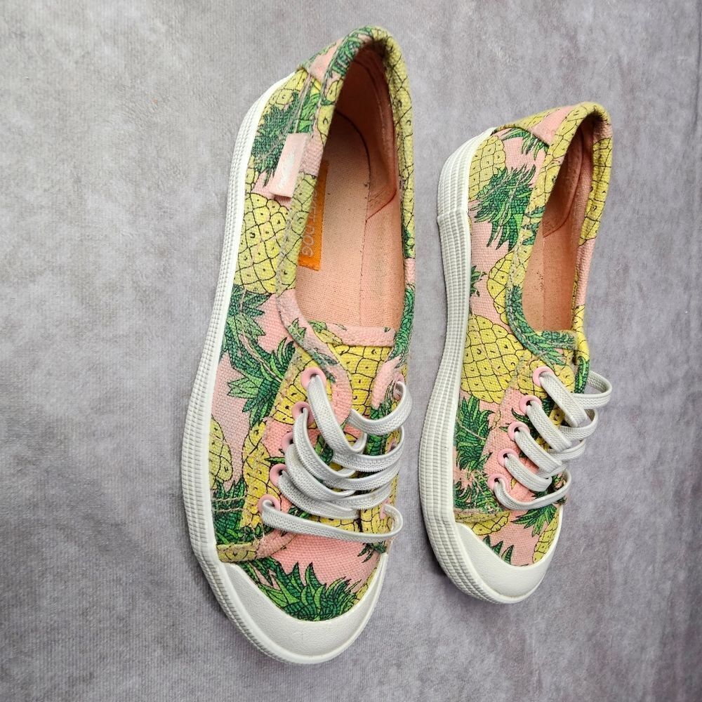 Junior's ROCKET DOG Pineapples Canvas Sneakers Shoes Size 1‎